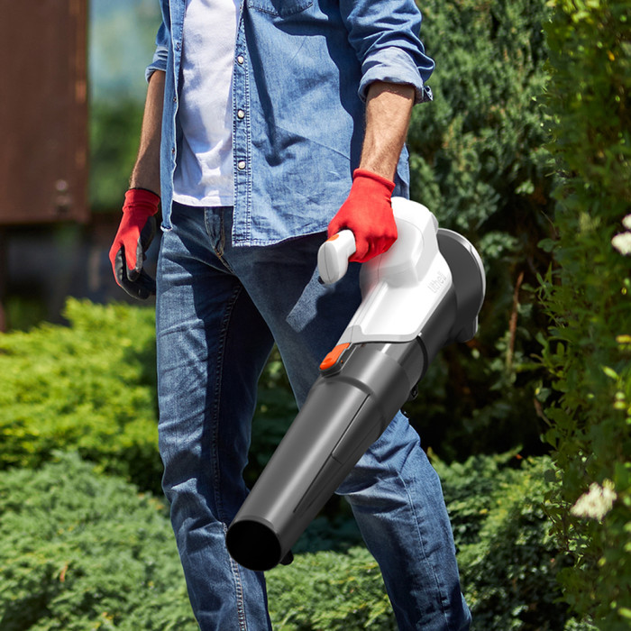 Акумуляторна повітродувка садова Litheli, живлення від павербанку (УМБ Litheli Power Bank 10000 mAh, 45 W, 2А в комплекті) 