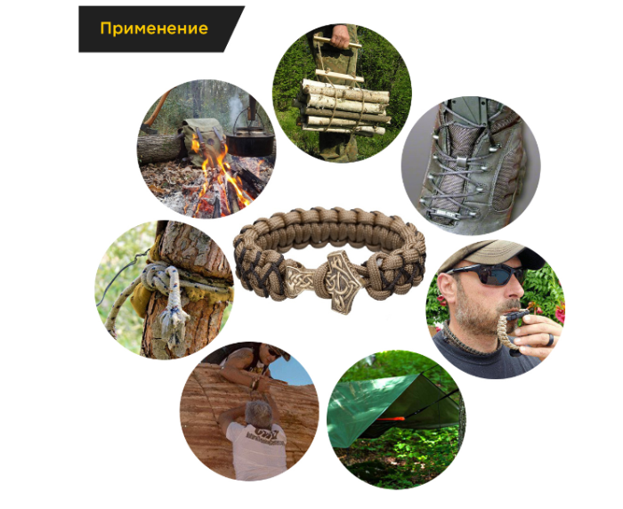 Браслет з Молотом Тора coyote and black 