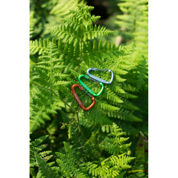 Набір карабінів алюмінієвих Flextail, 3 шт (сірий, помаранчевий, зелений) 