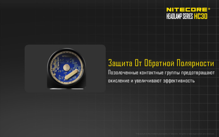 Налобний ліхтар Nitecore HC30w Cree XM-L2 U2, тепле світло 