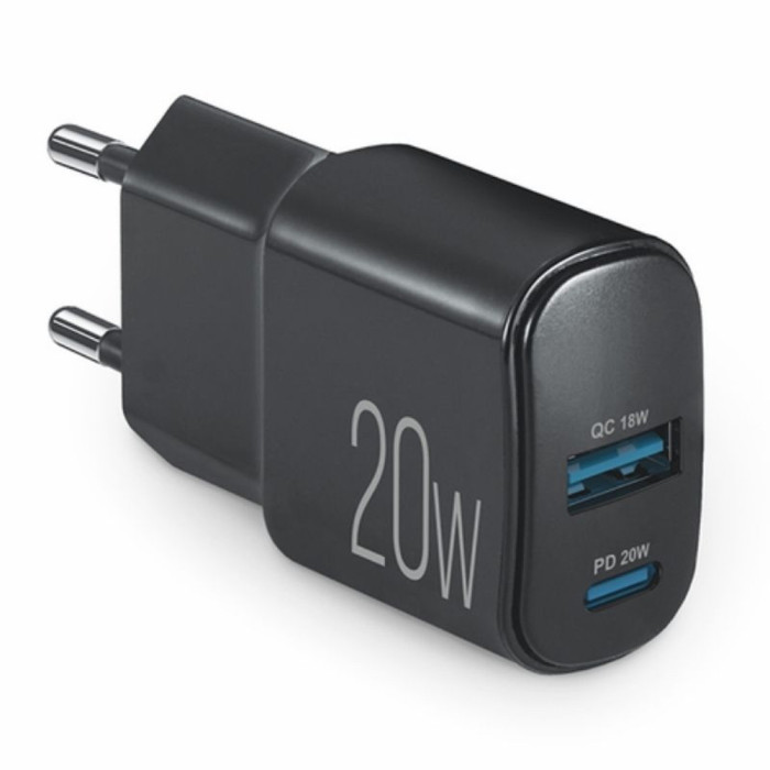 Мережевий зарядний пристрій Brevia ePower PD20W USB-C+USB-A 