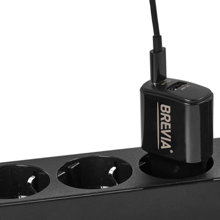 Мережевий зарядний пристрій Brevia ePower PD20W USB-C+USB-A 