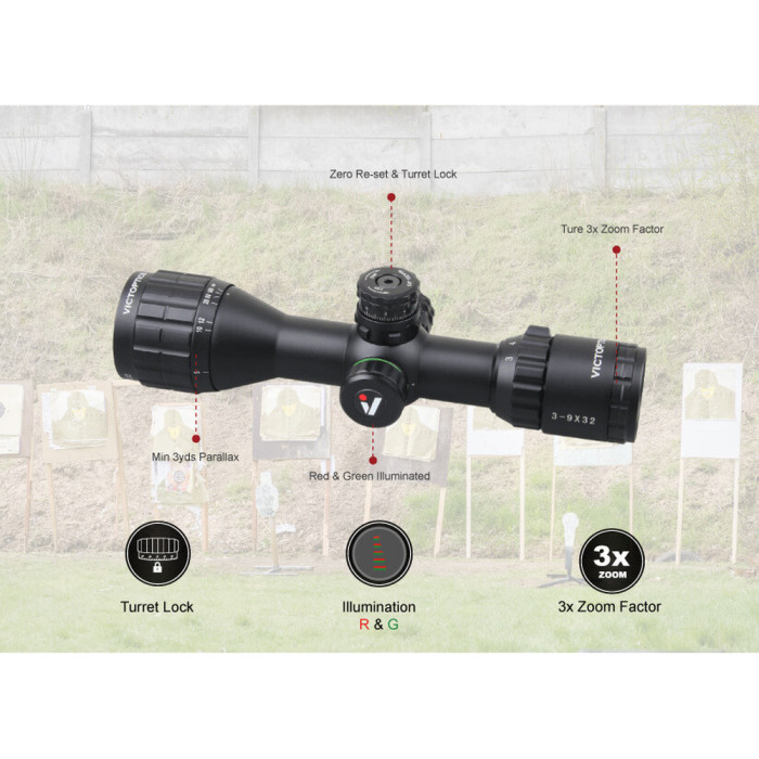 Приціл оптичний Vector Optics C3 3-9x32 (25,4 мм) illum. SFP 