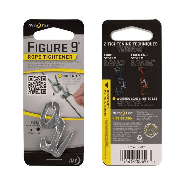 Кріплення троса Nite Ize Figure 9 Small, сіре, (F9S-02-09) 