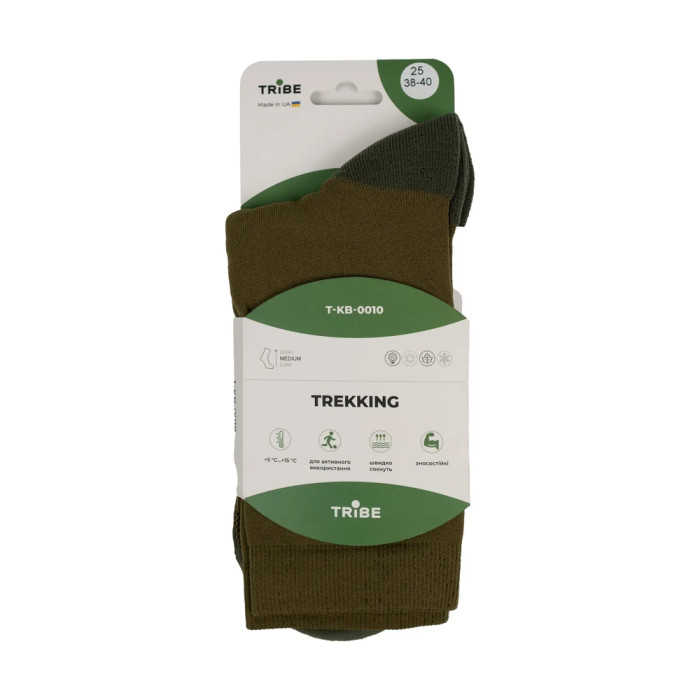 Шкарпетки Tribe Trekking T-KB-0010-olive, 41-43 