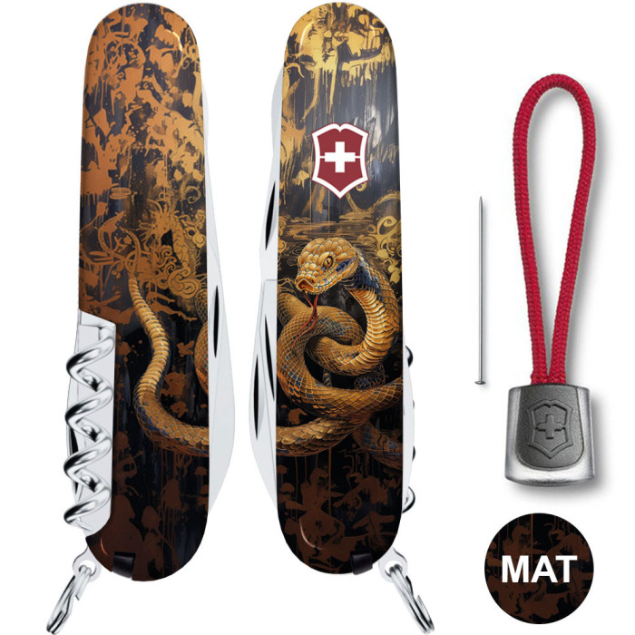 Складаний ніж Victorinox CLIMBER ZODIAC Золота дерев'яна змія 1.3703.3.Z4240pk 