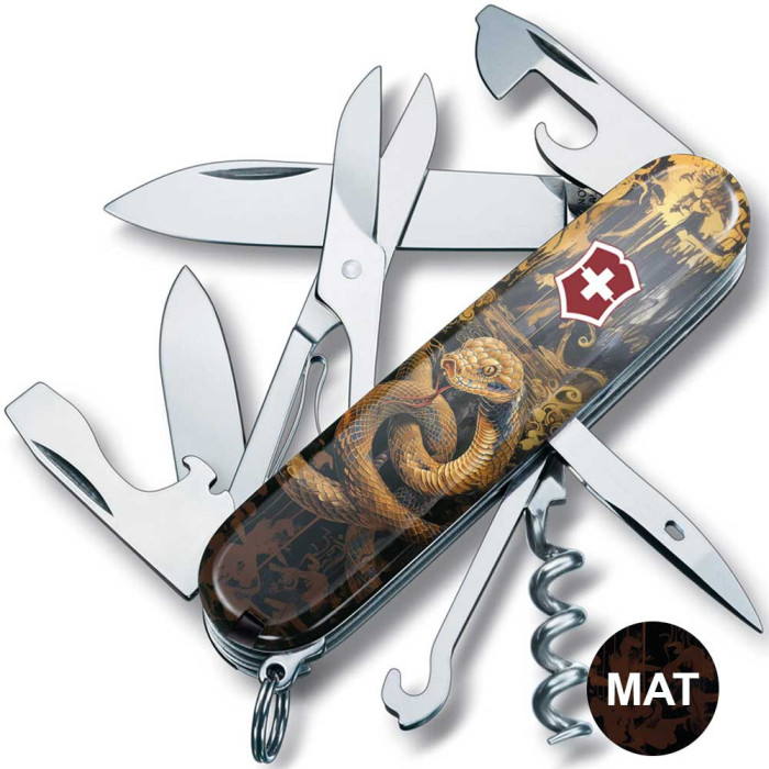Складаний ніж Victorinox CLIMBER ZODIAC Золота дерев'яна змія 1.3703.3.Z4240pk 