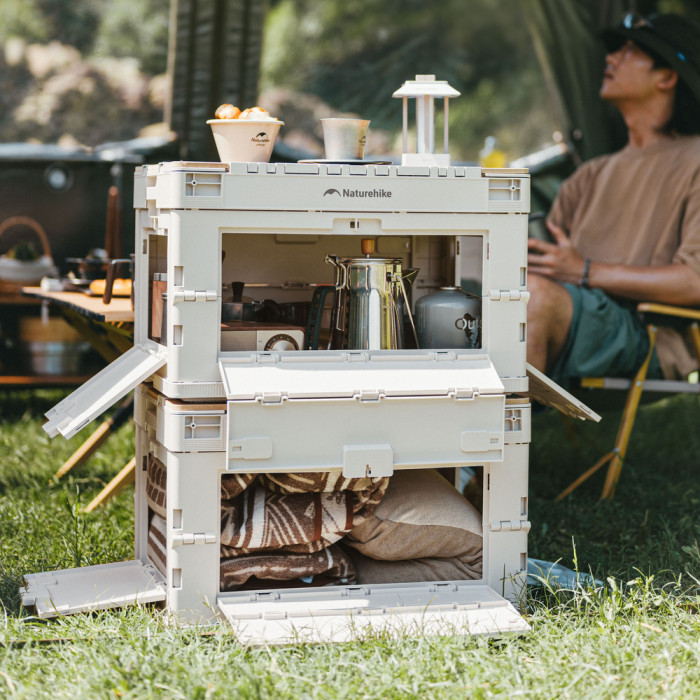 Складаний контейнер Naturehike CNK2450XB020, 52 л, бежево-сірий 