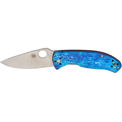 Ніж Spyderco Tenacious, D-2, Titanium blue