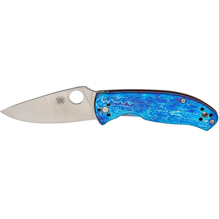 Ніж Spyderco Tenacious, D-2, Titanium blue 