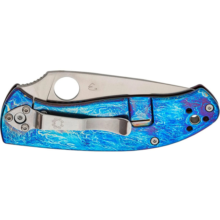 Ніж Spyderco Tenacious, D-2, Titanium blue 