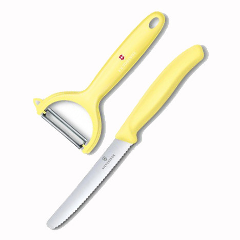 Кухонний набір Victorinox Ніж і Овочечистка Swiss Classic, Paring Knife set with peeler, 2 pieces, лимонний 
