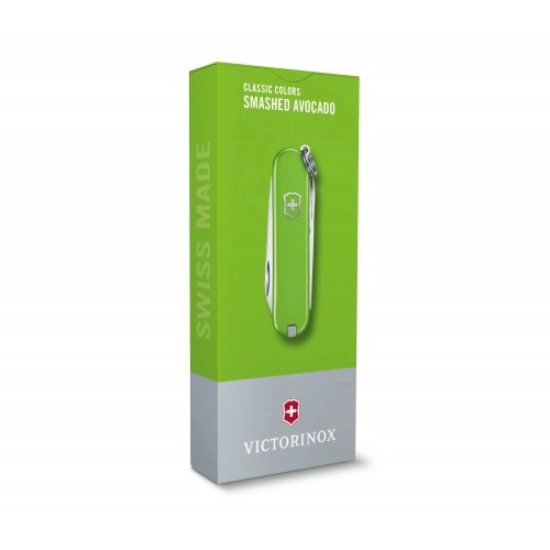 Ніж-брелок Victorinox Classic SD Colors, Smashed Avocado, Gift Box (0.6223.43 G) 7 функцій, 58 мм, Колір Світло-зелений 