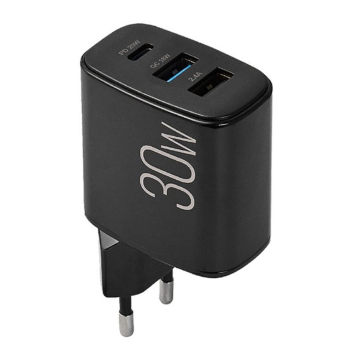 Мережевий зарядний пристрій Brevia ePower PD20W+QC18W+12W 