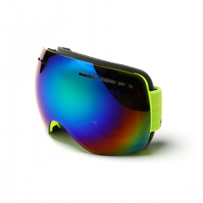 Маска для лиж і сноуборду Sposune HX021-1 Matte Green-Revo Rainbow 