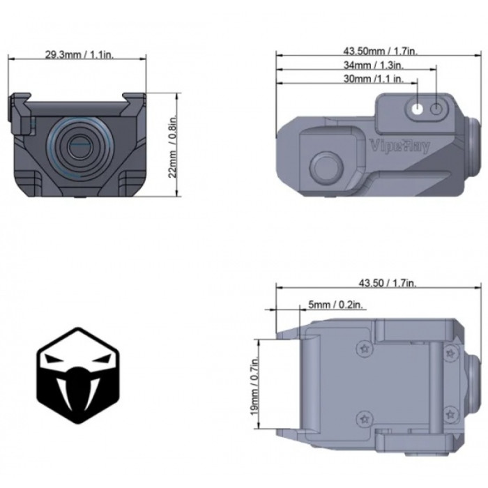 Лазерний цілевказівник Vector Optics Viperay Scrapper пістолетний зелений лазер FDE 