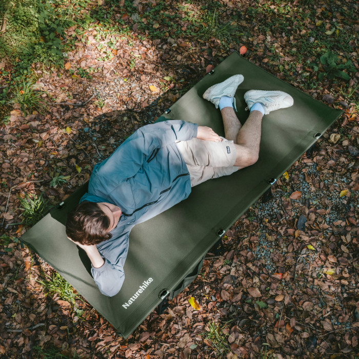 Ліжко складане Naturehike XJC08 CNK2550WS020, поліестер, алюміній, чорний 