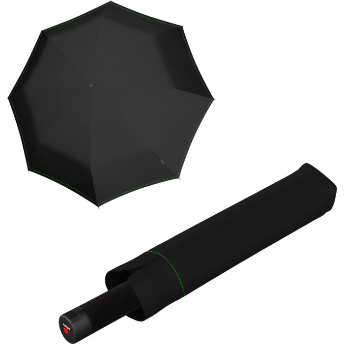 Парасоля Knirps U.090 Neon Black Мех / Складана / 8спиць / D128x38см 