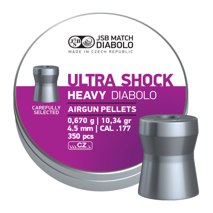Кулі пневматичні JSB Heavy Ultra Shock 4,5 мм 0,67 г 350 шт/уп (546268-350) 