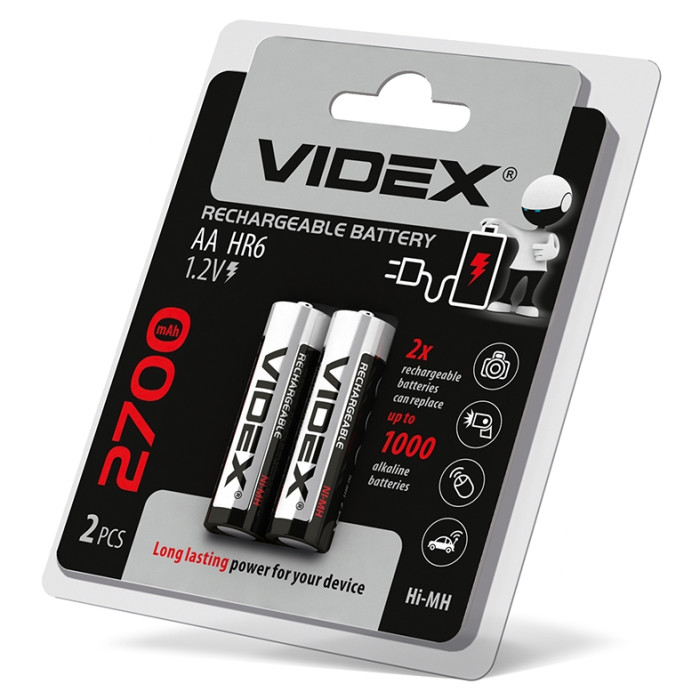 Акумулятори Videx HR6/AA 2700mAh double blister/2шт 