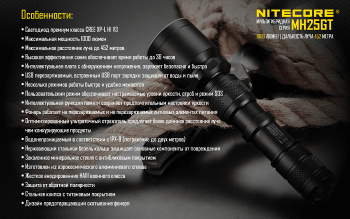 Ліхтар Nitecore MH25GT 