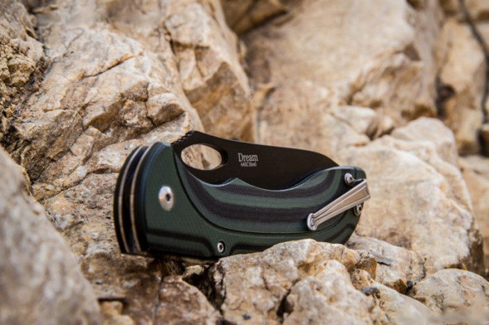 Ніж Kizlyar Supreme Dream Чорний титан, сталь 440C, рукоять микарта 