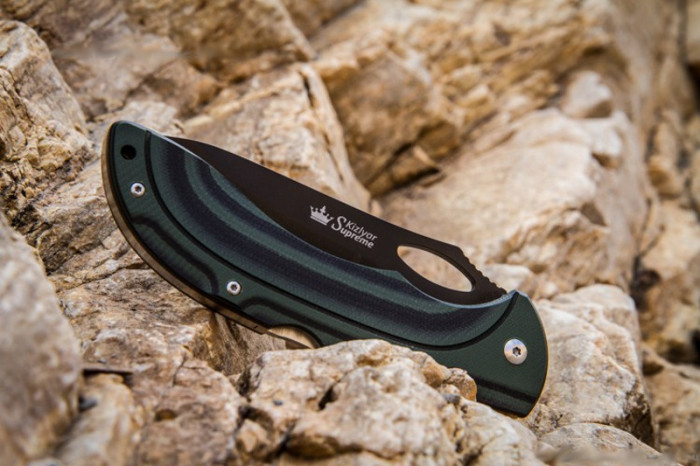 Ніж Kizlyar Supreme Dream Чорний титан, сталь 440C, рукоять микарта 