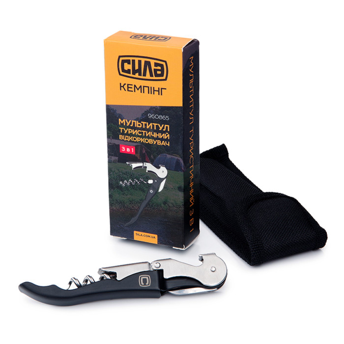 Мультитул туристичний СИЛА Відкорковувач 3 в 1 