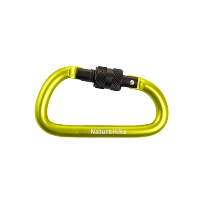 Карабін алюмінієвий Naturehike D-type NH15A005-H, 6 см, жовтий 