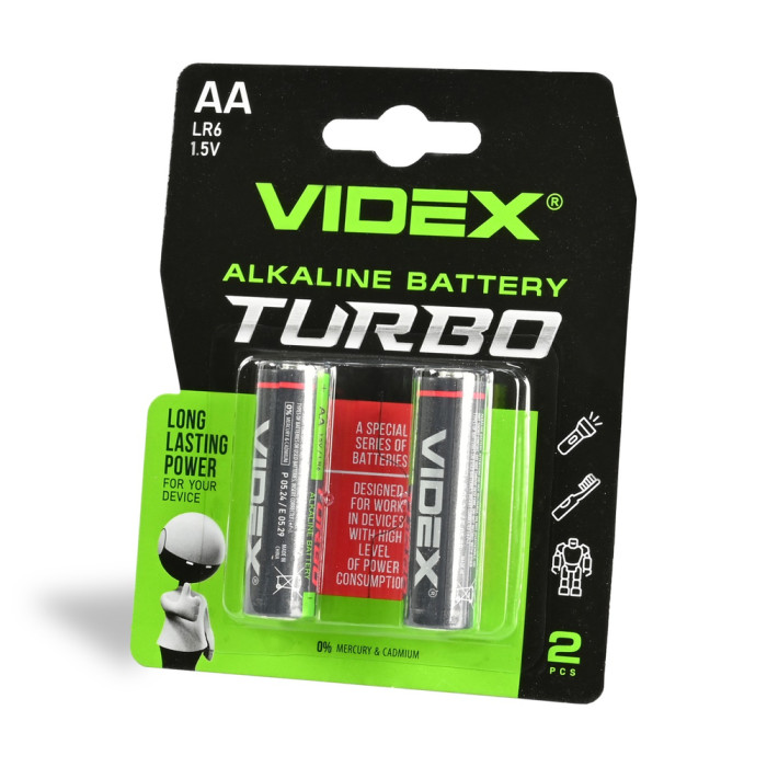 Батарейки лужні Videx LR06/АА Turbo 2 шт. упак