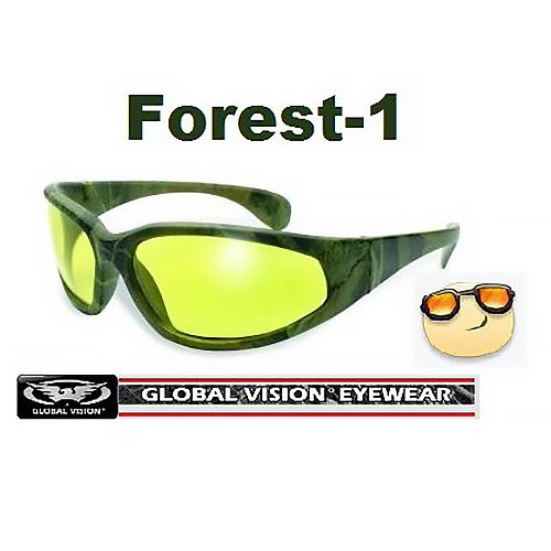 Окуляри Global Vision Forest - 1 (yellow) жовті в камуфлюючій оправі 