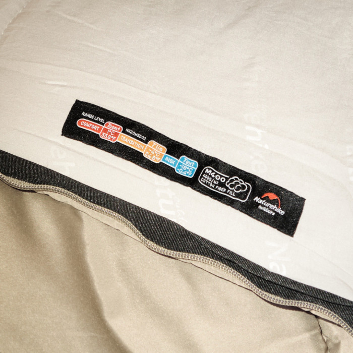 Спальник з капюшоном із звичайним мішком для зберігання Naturehike M400 CNK2350WS023, (1°C), лівий, сірий (пошкоджена упаковка) 