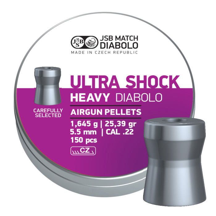 Кулі пневматичні JSB Heavy Ultra Shock 5,52 мм 1,645 г 150 шт/уп (546228-150) 