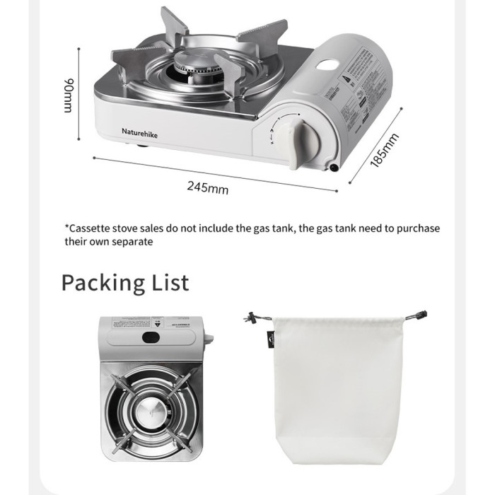 Пальник газовий Naturehike CNK2350CF016, білий 