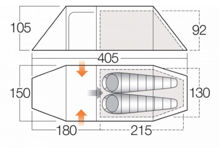 Намет Vango Scafell 200 + Pamir Green 