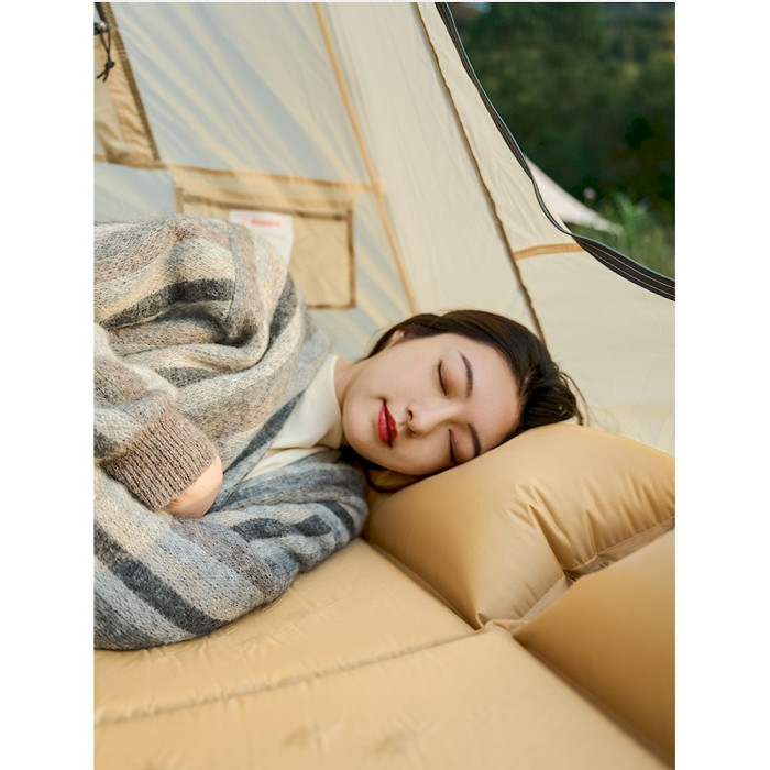 Килимок самонадувний одномісний з подушкою Naturehike CNH22DZ012, 30мм, жовтий 