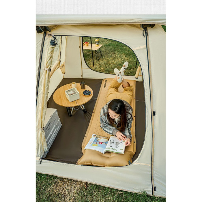 Килимок самонадувний одномісний з подушкою Naturehike CNH22DZ012, 30мм, жовтий 