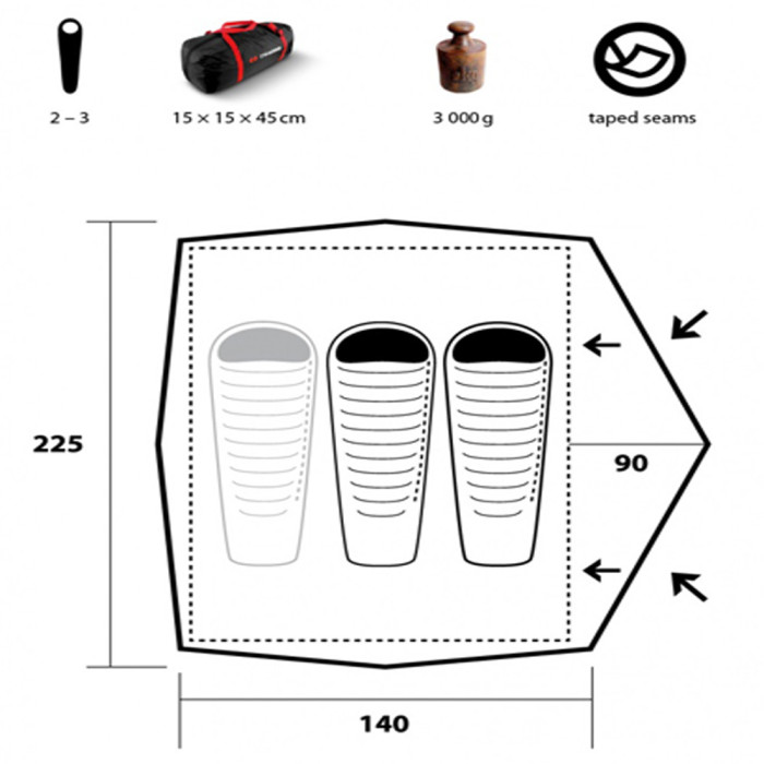 Намет Trimm COMPACT, пісочний 2+1 