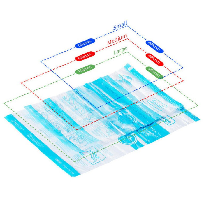 Набір компресійних пакетів Naturehike (3 шт-40*50, 50*60, 60*70) light blue SN15M028-B 
