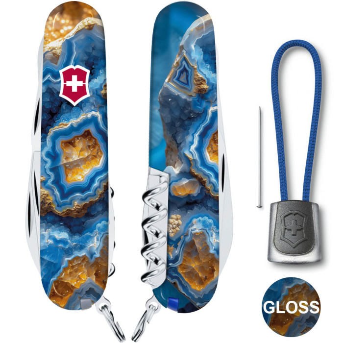 Складаний ніж Victorinox CLIMBER DESIGN Блакитний агат 