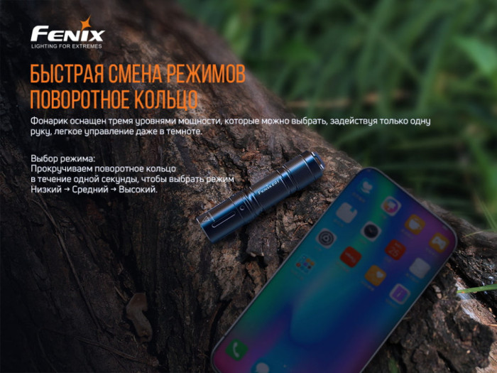Ліхтар ручний Fenix E01 V2.0 блакитний (пошкоджена упаковка) 
