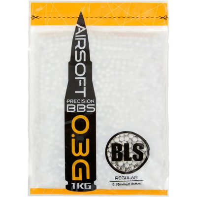 Страйкбольні кульки BLS Precision White 6 мм 0,3 г 1 кг