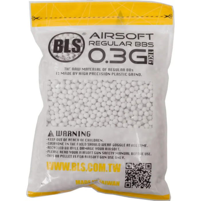 Страйкбольні кульки BLS Precision White 6 мм 0,3 г 1 кг 