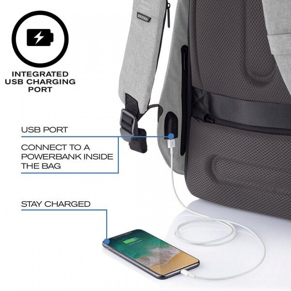 Рюкзак антивор XD Design Bobby Hero Spring Grey (P705. 762) 