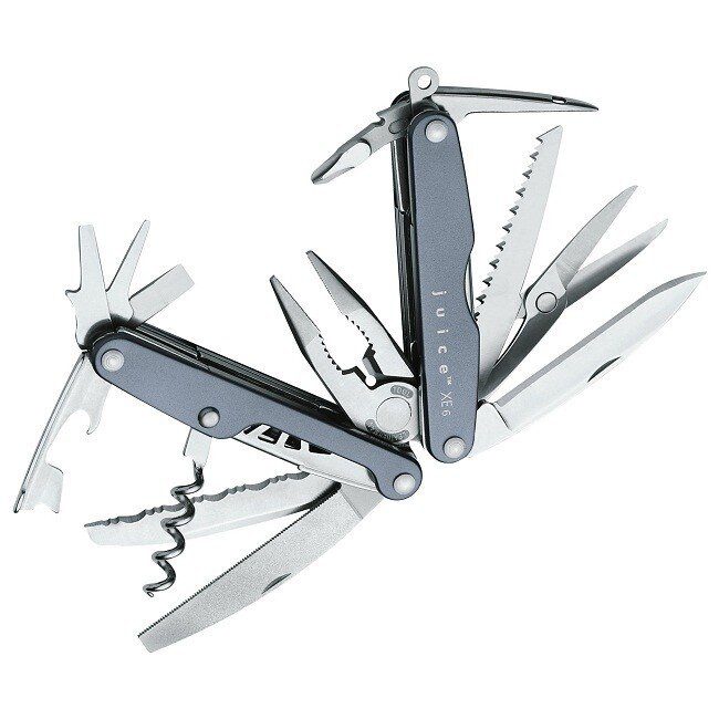 Мультитул Leatherman Juice XE6 (Сірий. Шкіряний чохол, подарункова коробка) 