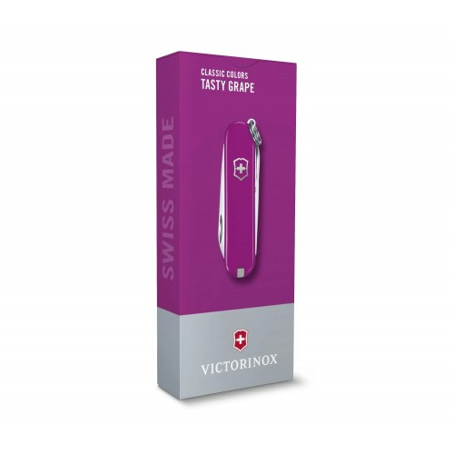 Ніж-брелок Victorinox Classic SD Colors, Tasty Grape, Gift Box (0.6223.52 G) 7 функцій, 58 мм, пурпурний 