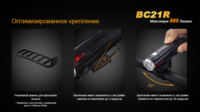 Велофара Fenix BC21R XM-L2 T6 натуральний білий Світлодіод 