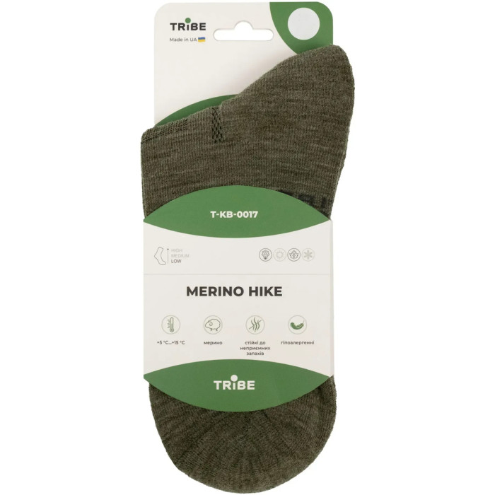 Шкарпетки Tribe Merino Hike T-KB-0017-olive, 38-40 
