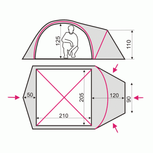 Намет Terra Incognita Canyon 3 (вишневий) 