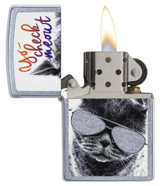 Запальничка Zippo 207 Cat With Glasses Design 29619 